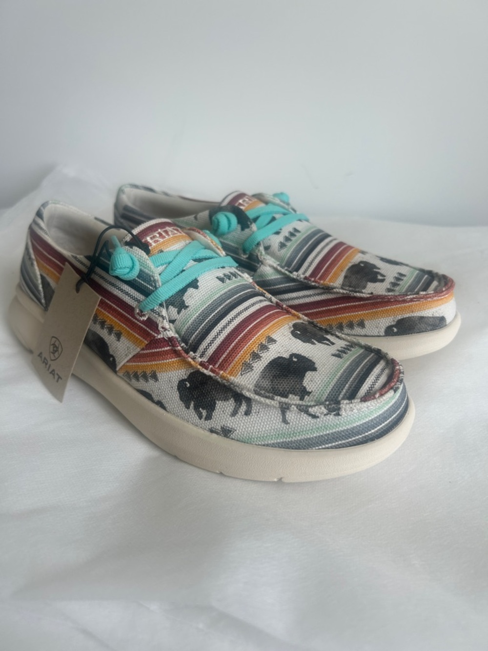 Ariat Women’s Canvas Slip On Hilo Casual Shoe in Multicolor Buffalo Print